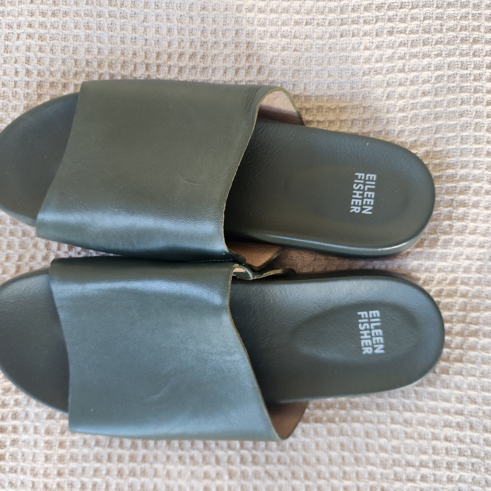 Eileen Fisher Green Slide Sandals